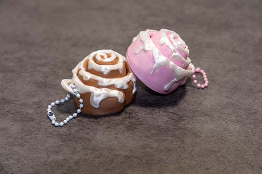 Cinnamon Roll Clicker Keychain
