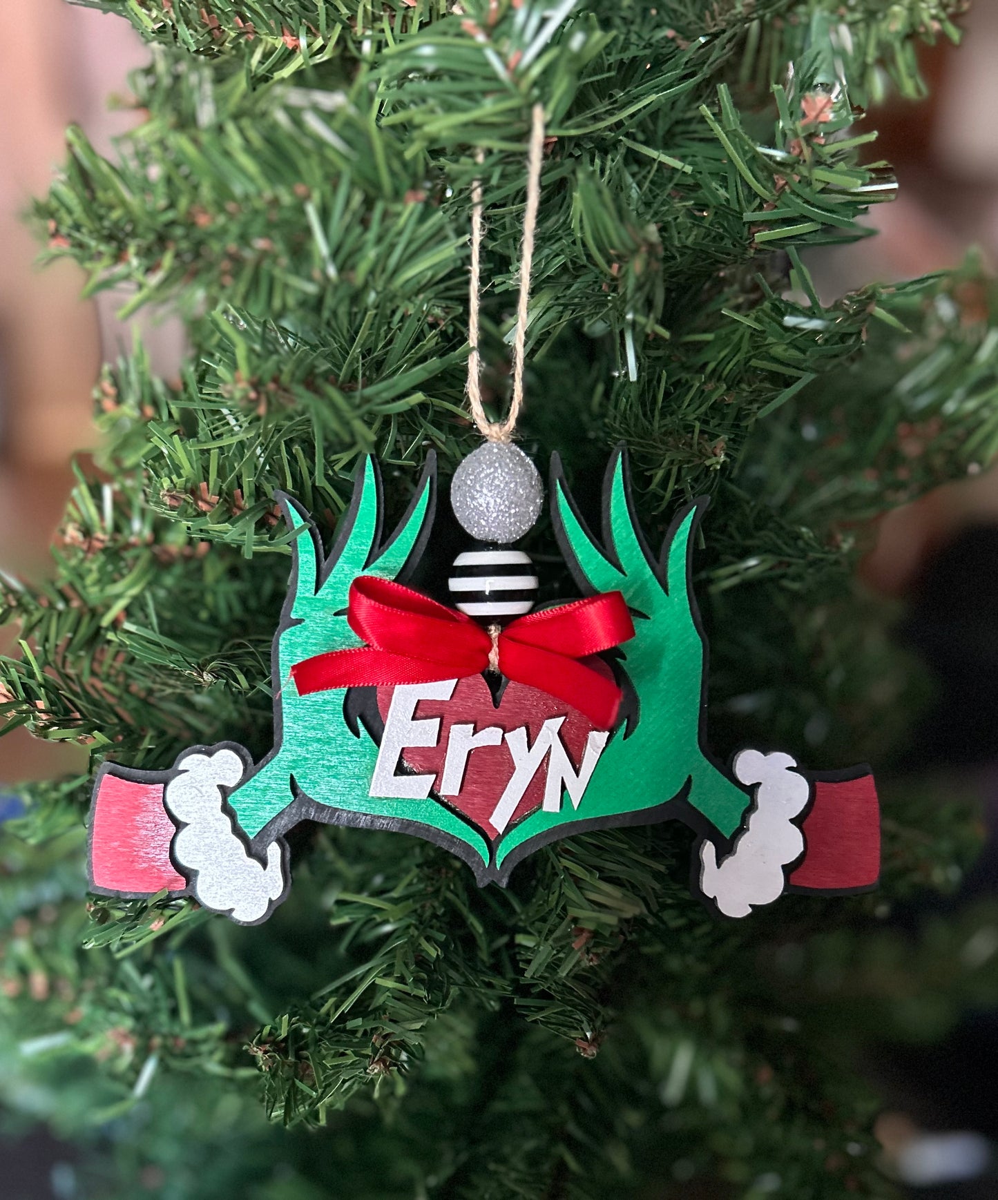 Custom Name Grinch Ornament